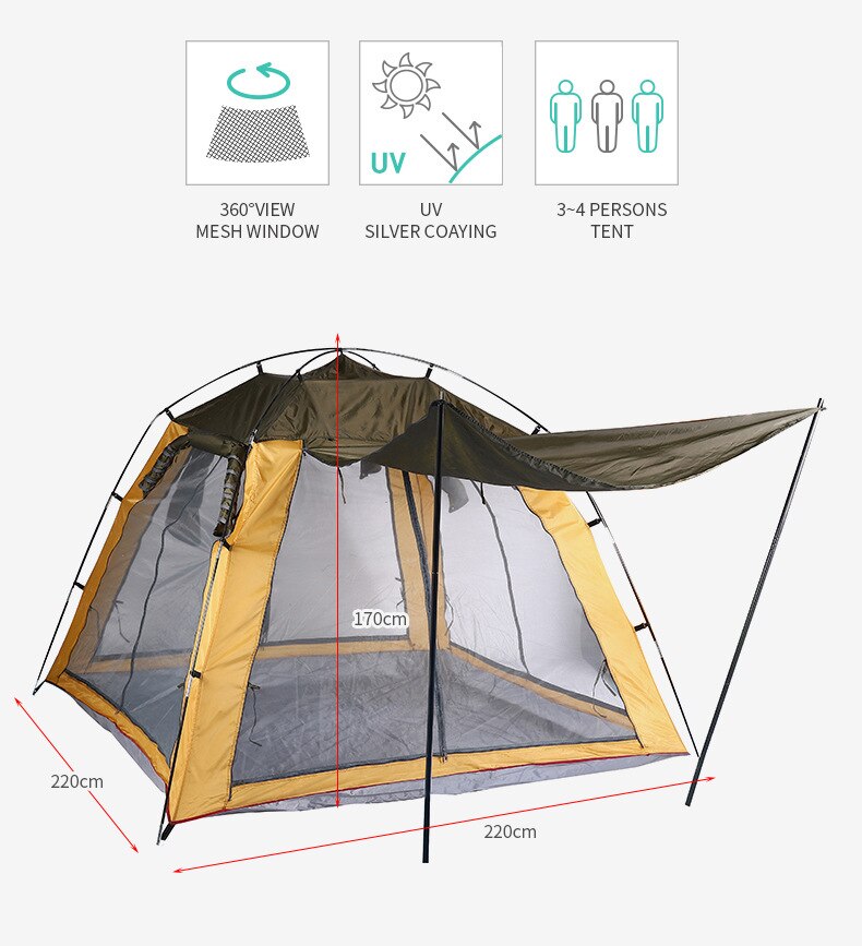 Cheap Goat Tents Outdoor Tent Camping Gauze Net Tent Breathable Sunscreen Ventilation Insect Prevention 3 4 People Camping Fishing Tent   